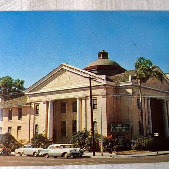 Vintage Postcard First Methodist Church Orlando Florida Plastichrome u - Picture 3 of 5